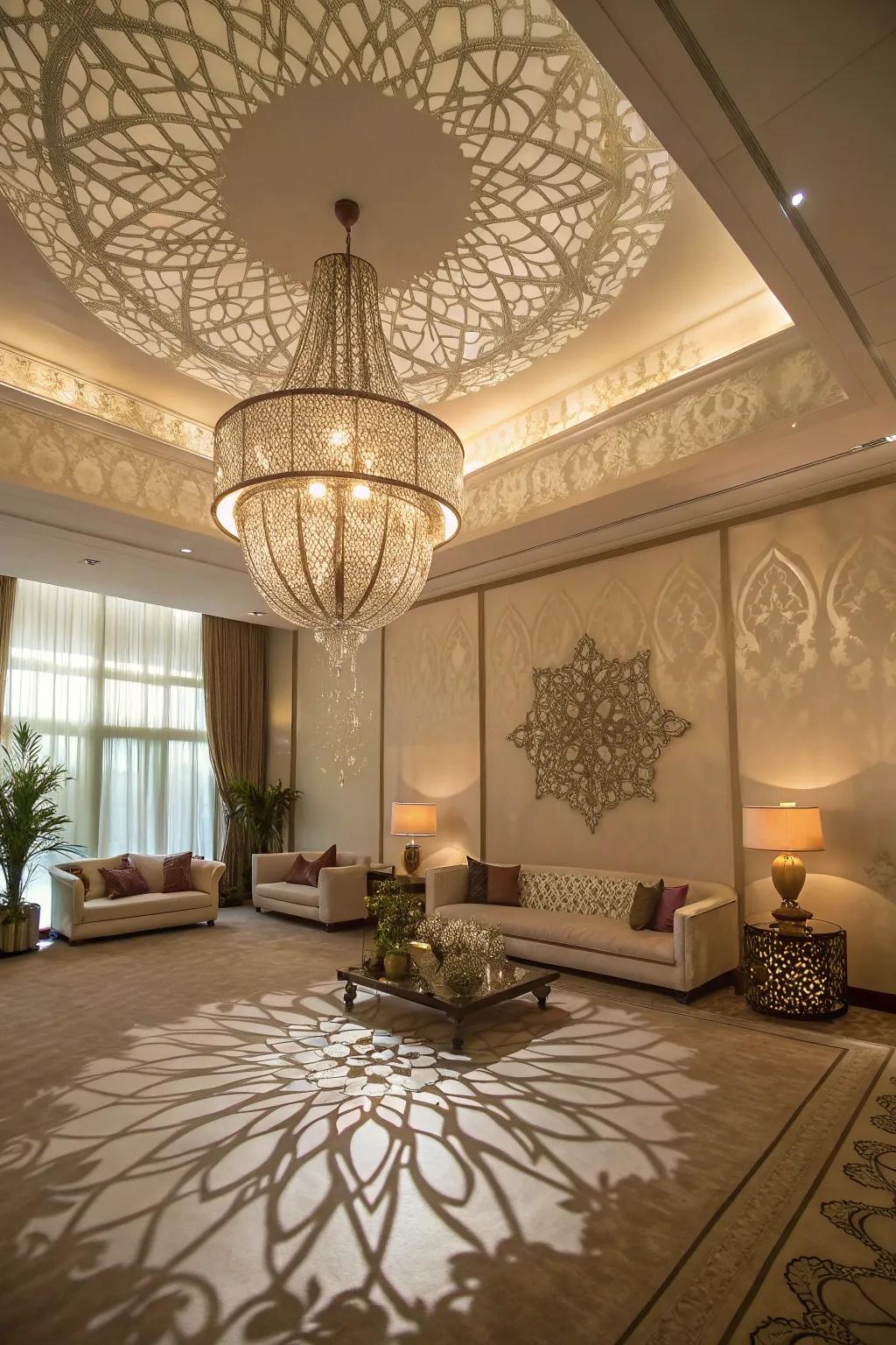 Statement lighting dramatically transforms any living space.