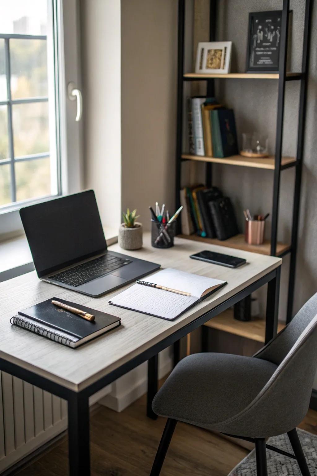 Utilize unused corners with a functional corner writing table.