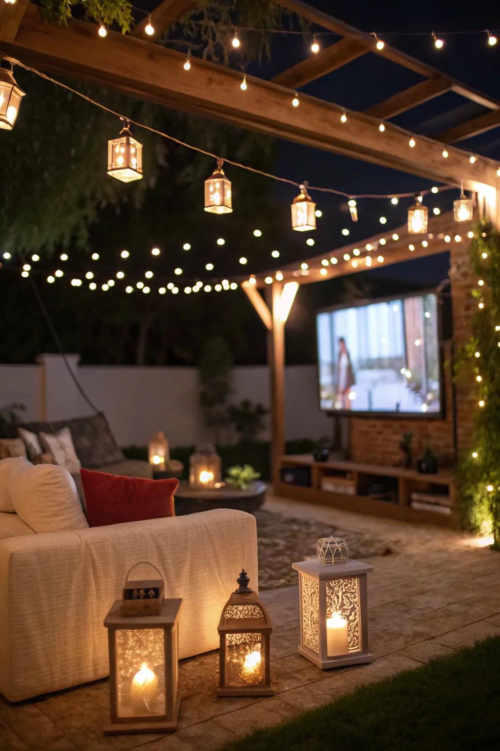 Ambient lighting transforms your TV space into a magical nighttime retreat.