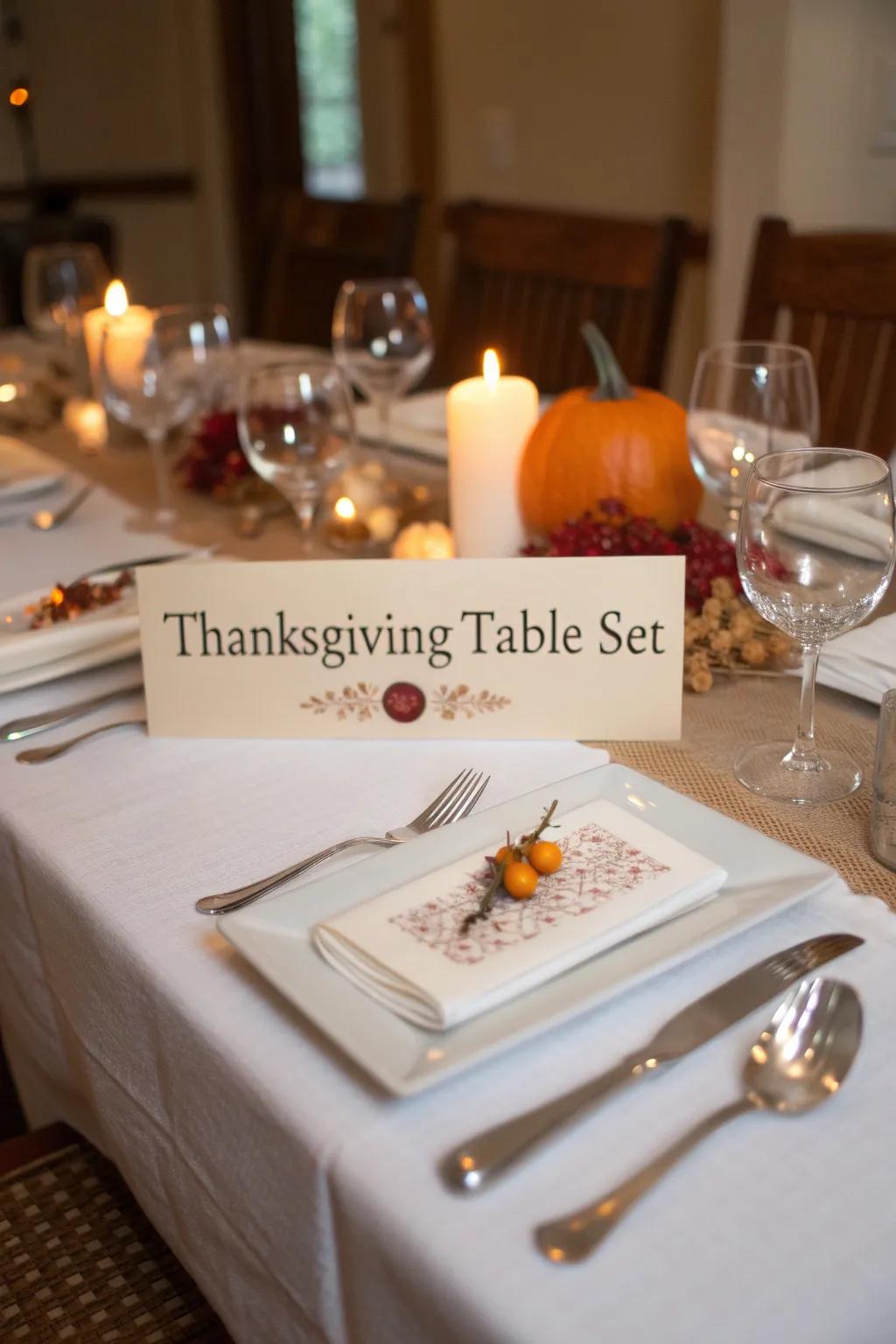 Name cards add a personal touch to your Thanksgiving table.