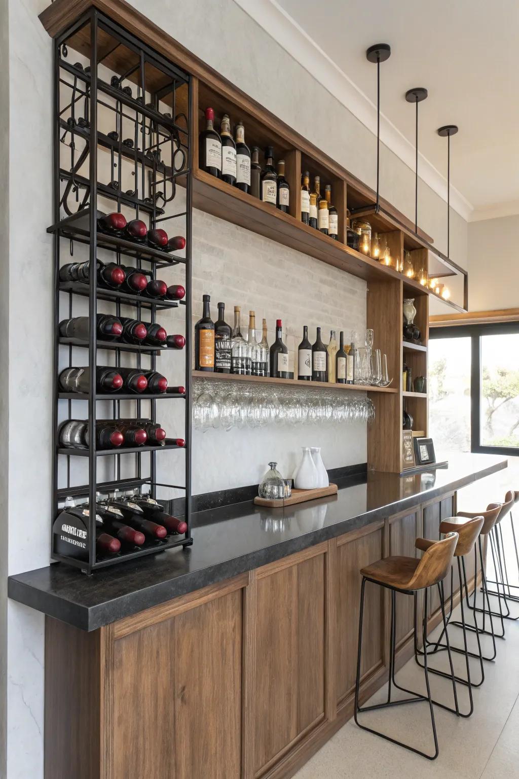 Wine racks are an elegant solution for displaying your favorite vintages.