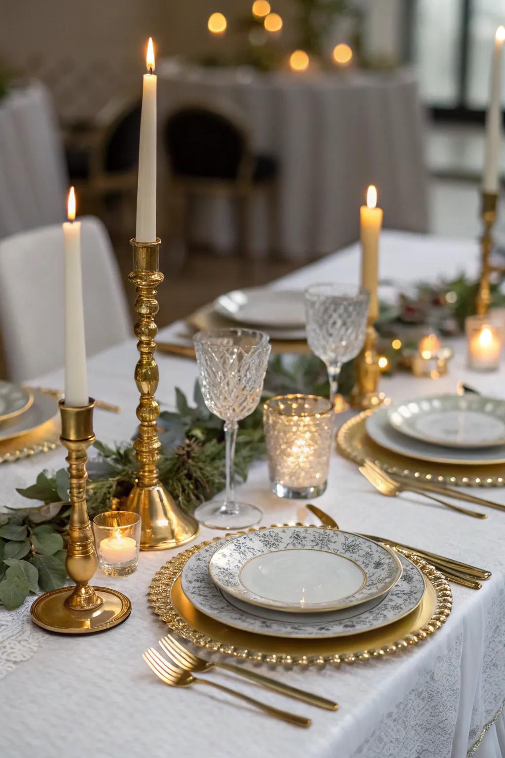 Craft a luxurious dining experience with elegant table settings.