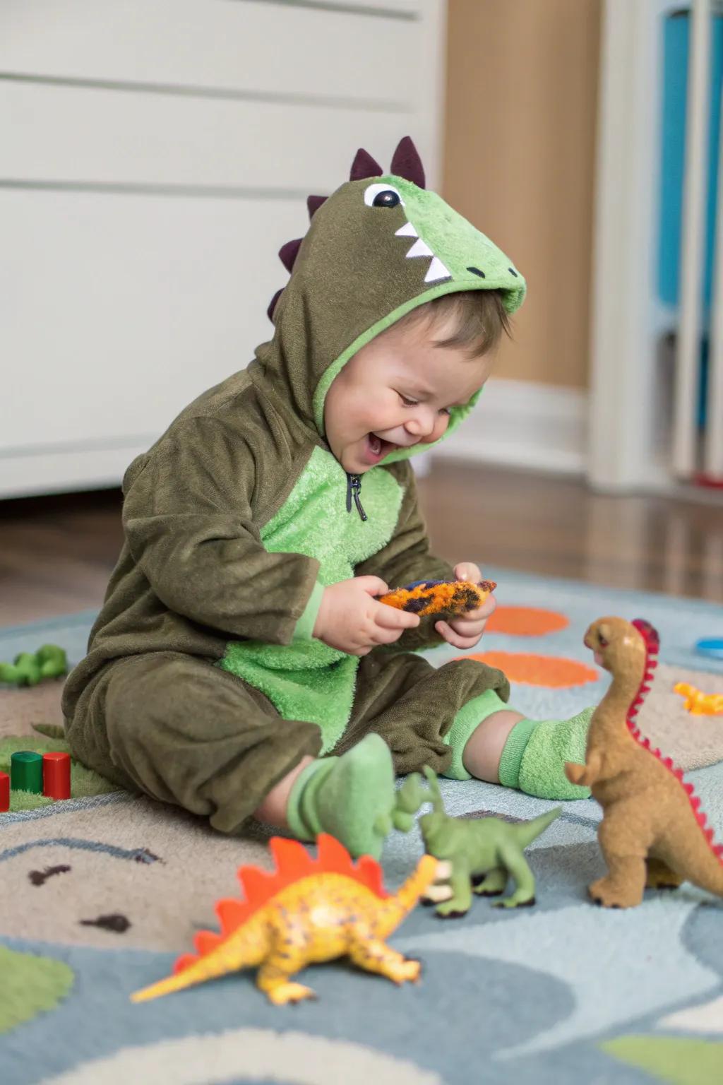 This tiny T-Rex is ready to stomp around the Halloween party.