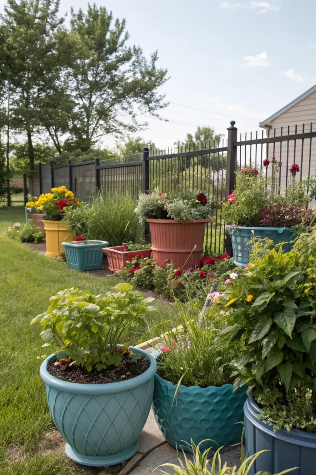 Vessel gardens offer versatility and variety.