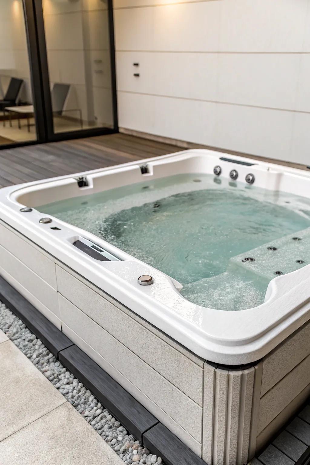 Minimalist design brings a sleek, modern touch to your hot tub.