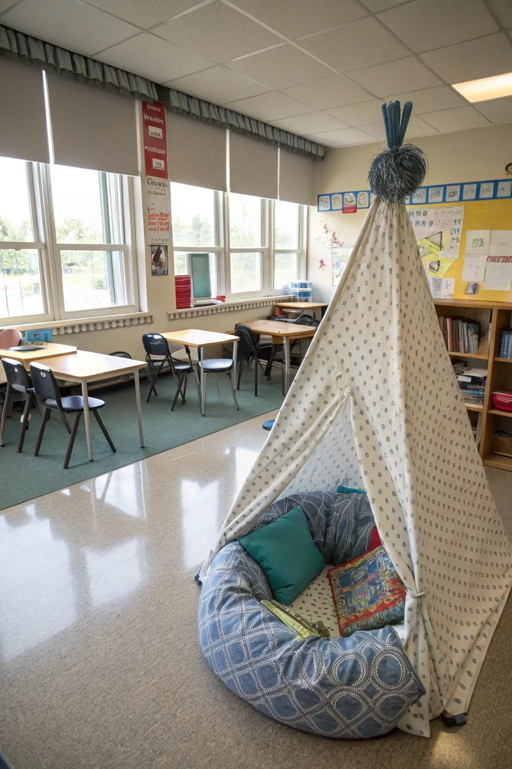 Tranquil accessories supply private space for students.