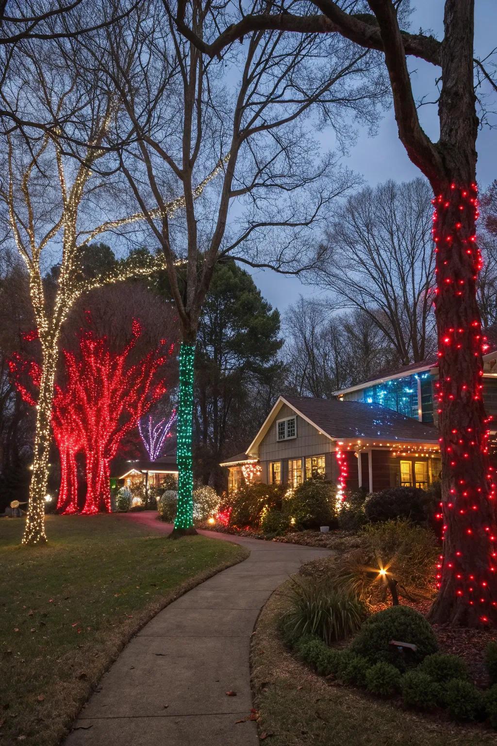 A colorful display brings vibrant holiday cheer.