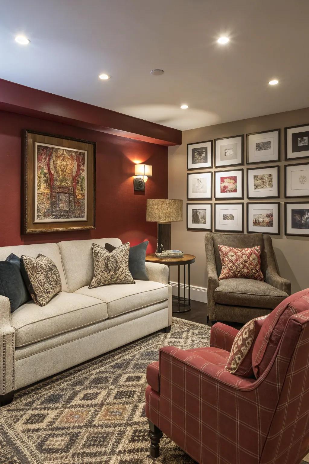 Statement walls and art incorporate personality.