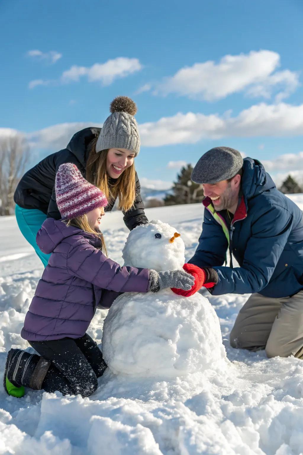 Embrace the enchantment of winter through playful snow-laden family photographs.