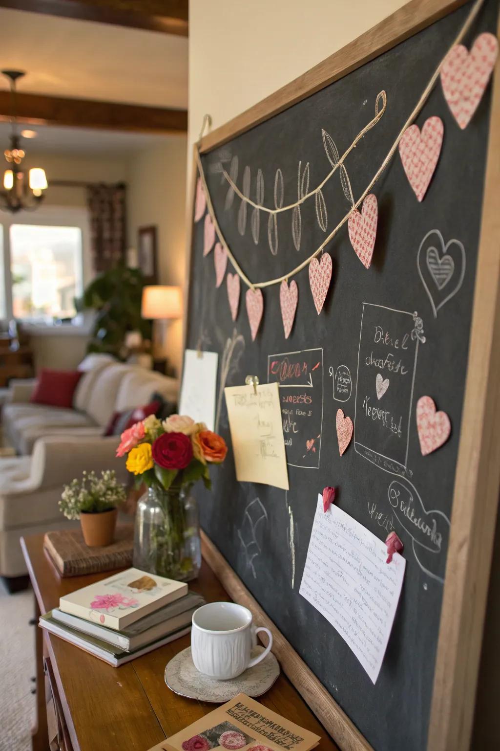 Connect your designs with a heart garland.