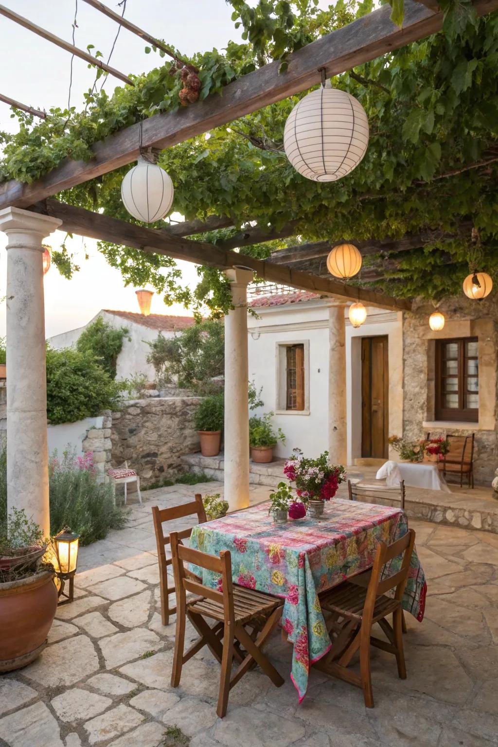 Create inviting outdoor spaces with a Greek touch.