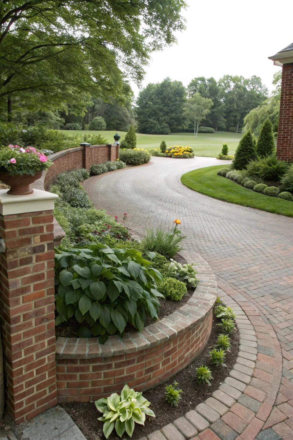 Brick borders add definition and elegance.