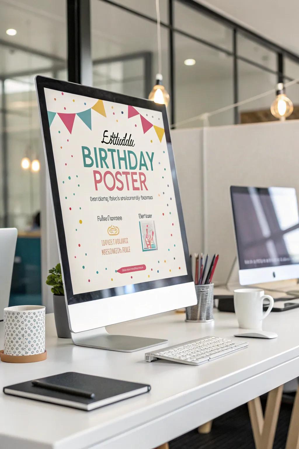 Editable templates offer flexibility for personalized birthday posters.