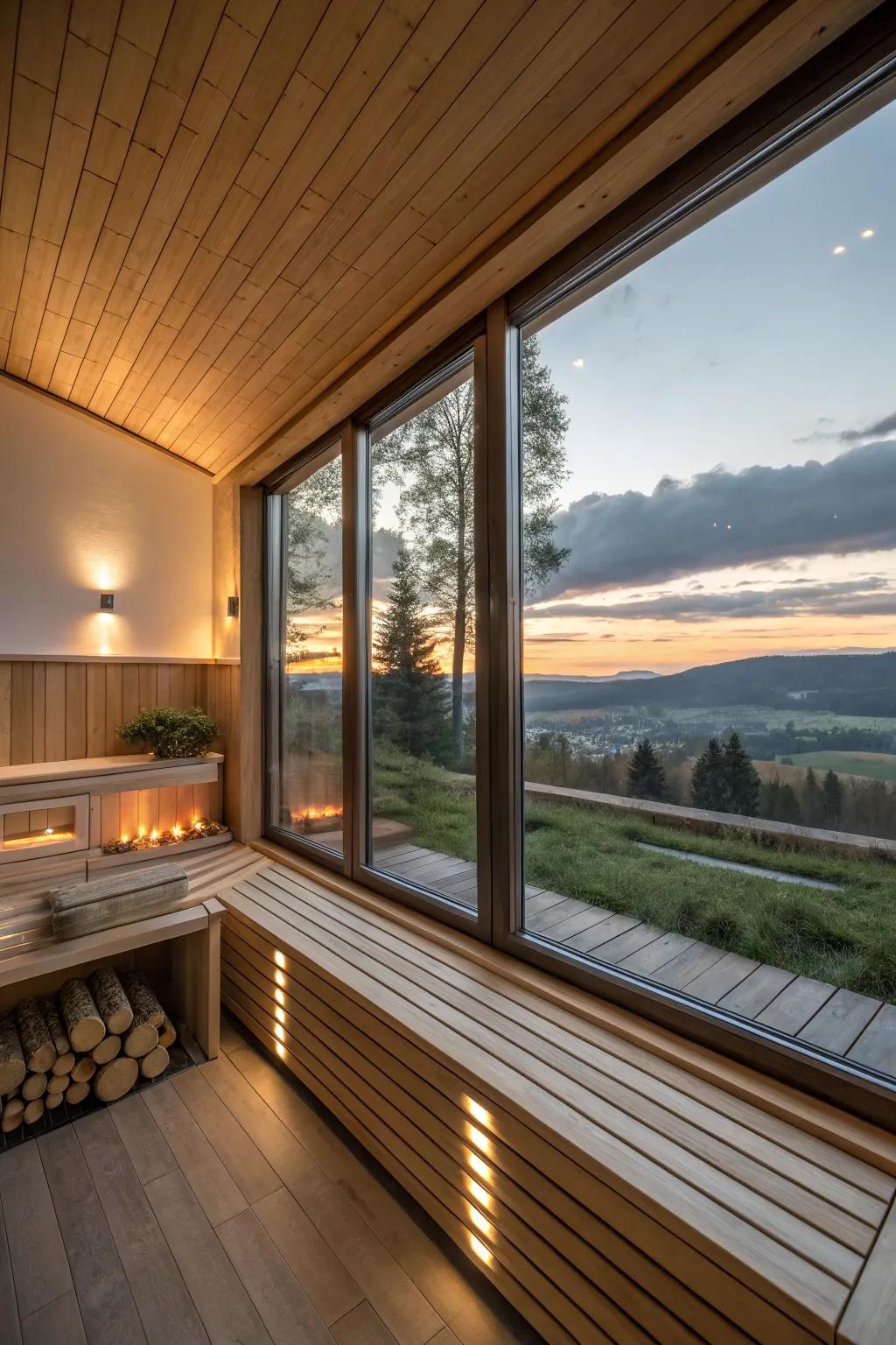 A sauna with breathtaking views that connect you with nature.