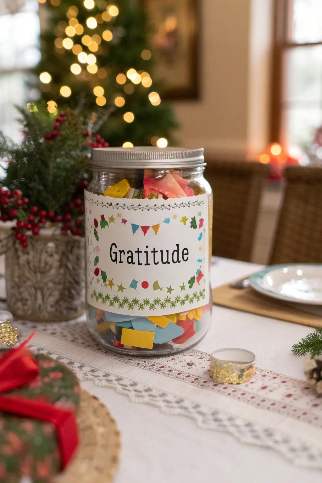 A thoughtful thankfulness urn, ideal for festive musings.