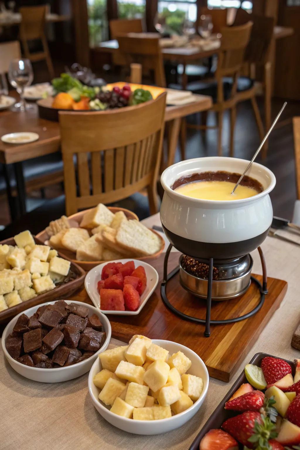 Kick off the New Year with an interactive and tasty fondue station.