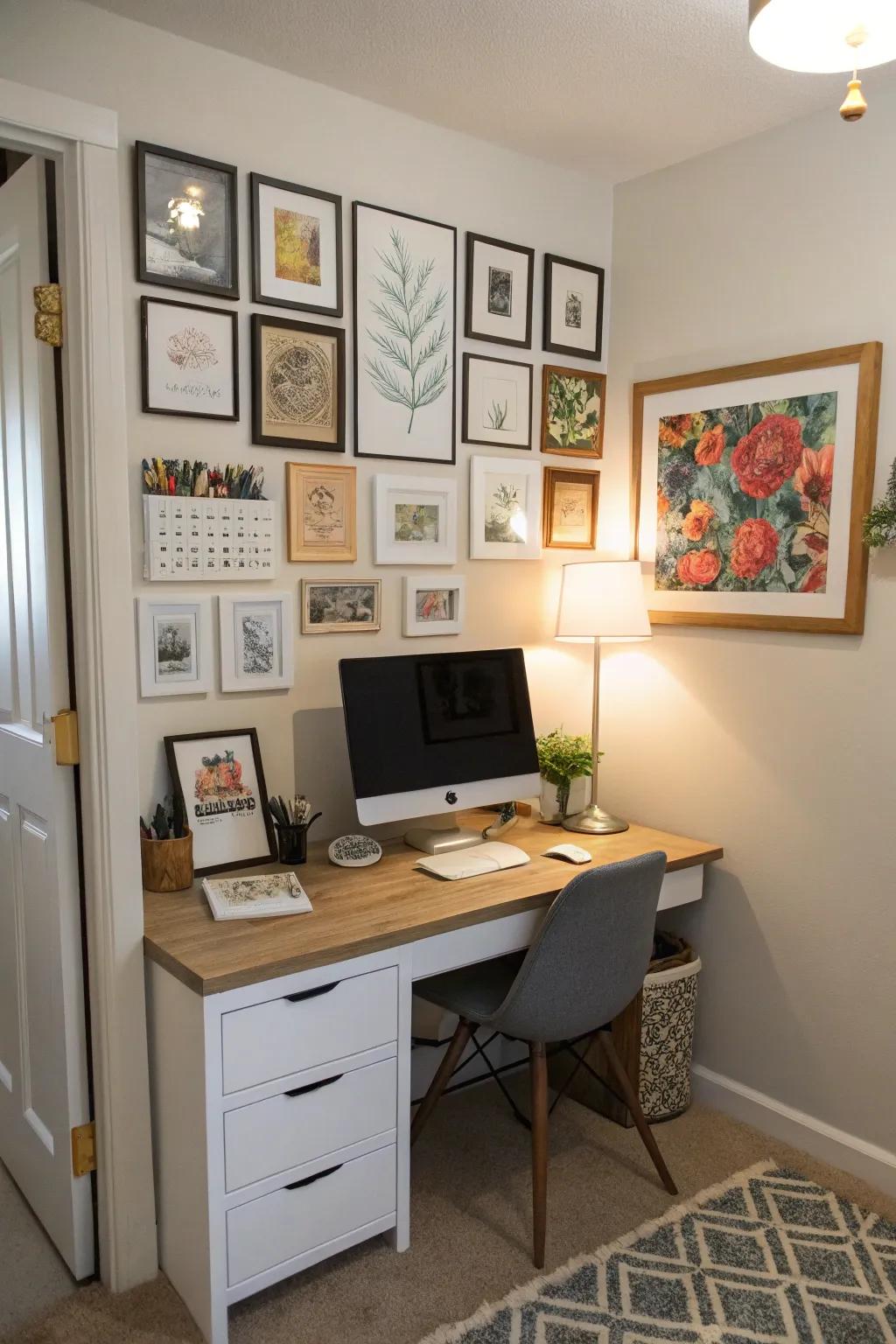 Incorporate artwork to customize and energize your workspace.