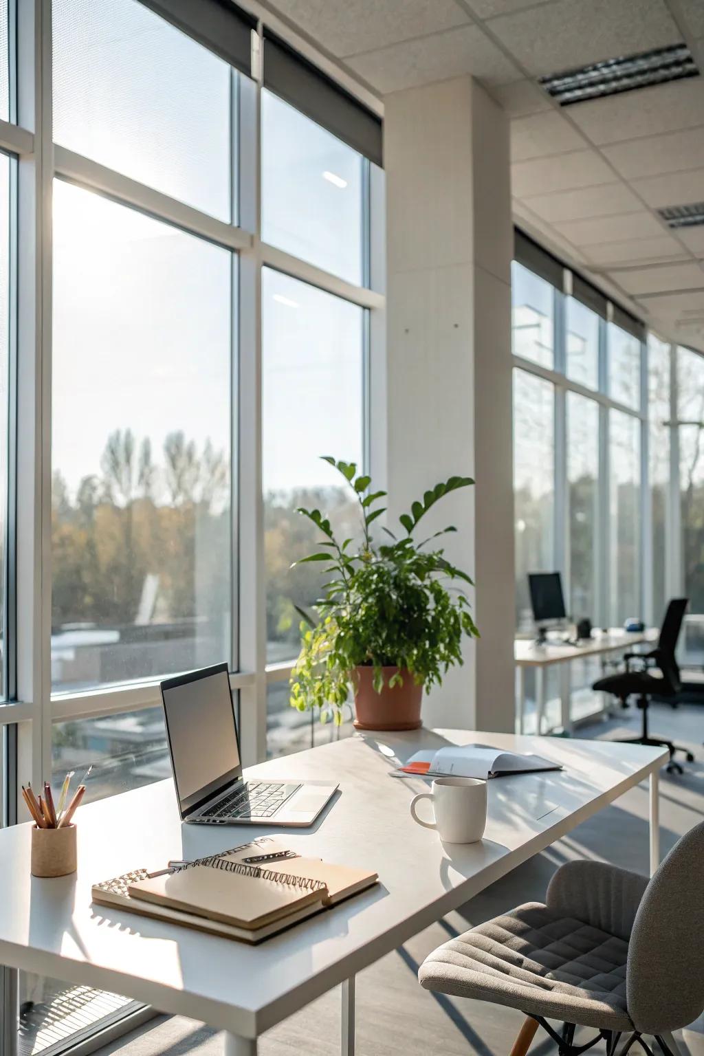 Harness the power of natural light for a brighter workspace.