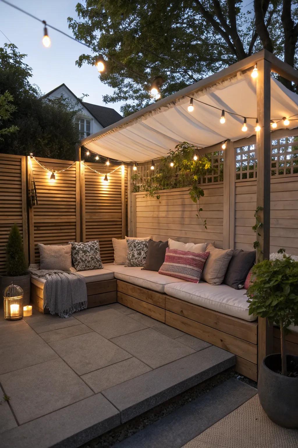 Integrated seating solutions offer comfort and privacy in one elegant design.