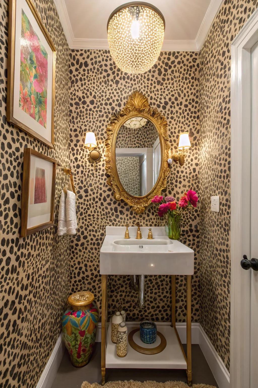 Animal prints add a playful and unforgettable twist to your washroom.