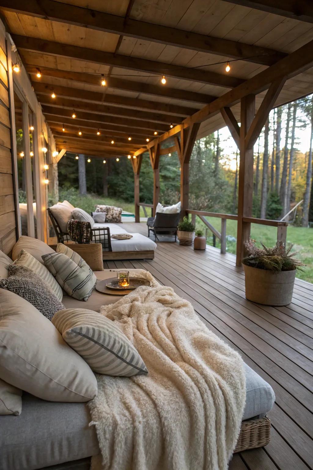 An underdeck area offers a hidden shaded escape.