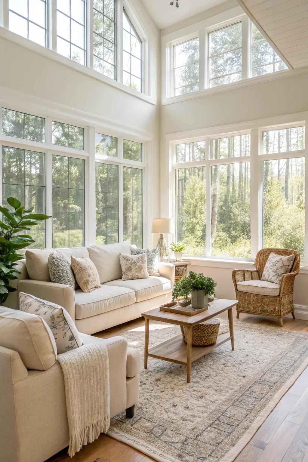 Natural light amplifies the feeling of space.