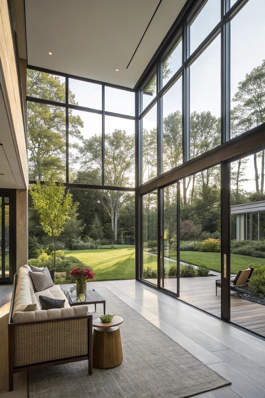 Tall windows that amplify open floor plans.