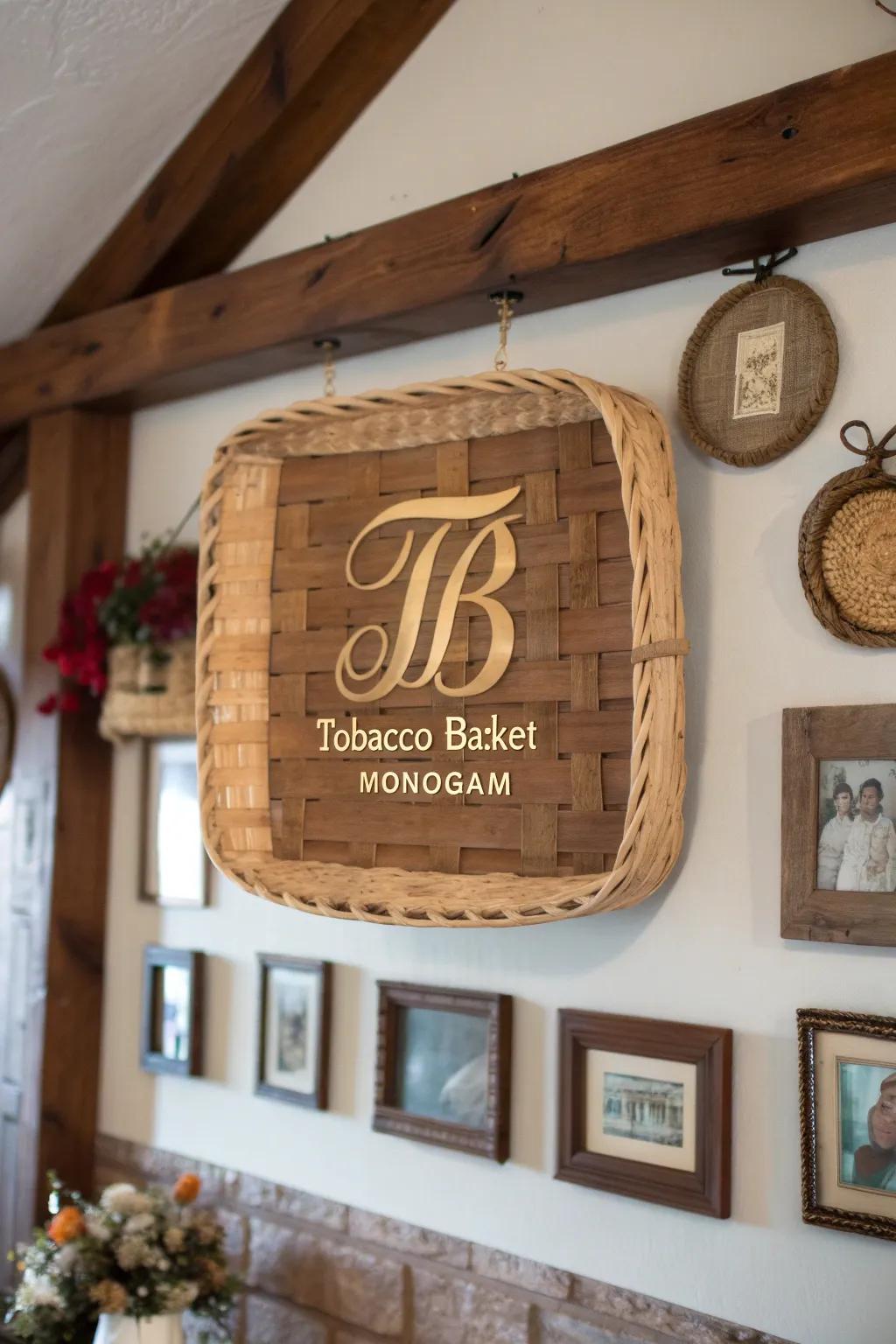 Make it personal with a monogrammed tobacco basket.