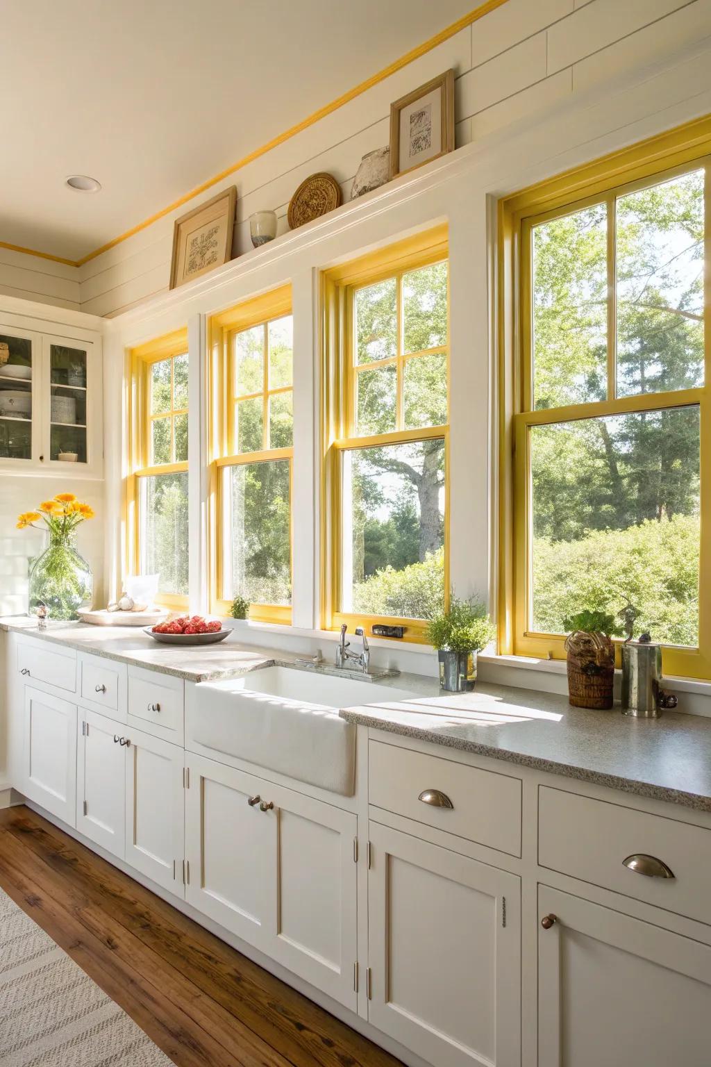 Gold trim infuses a cooking space with warmth and joy.