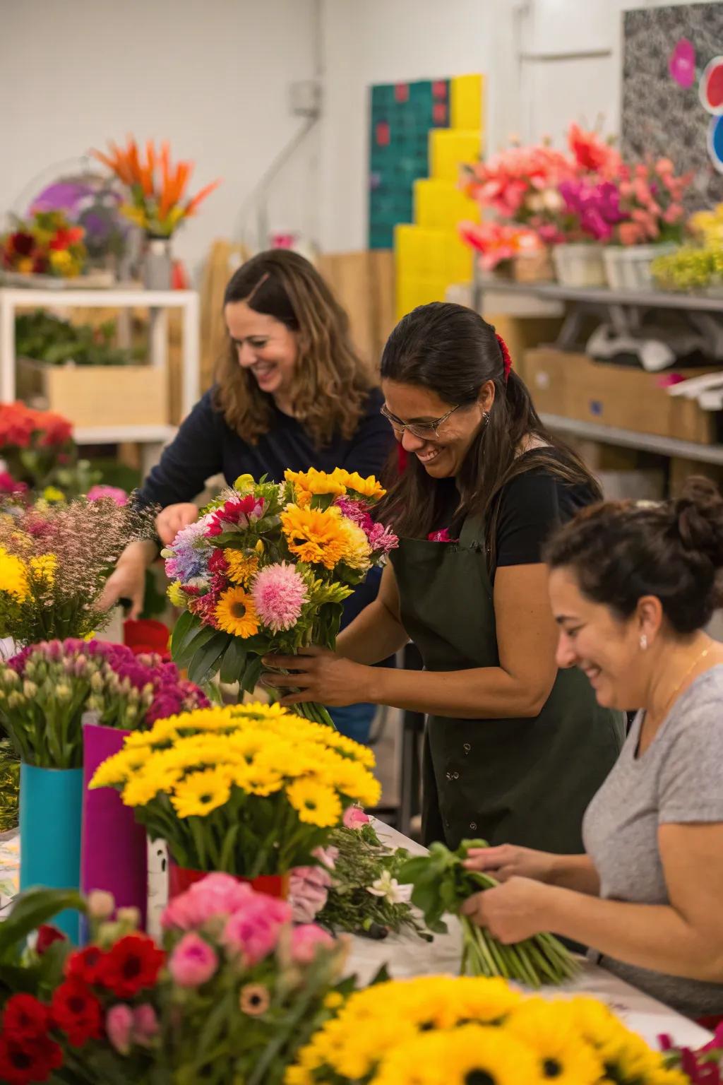 Create beautiful bouquets in a fun floral workshop.