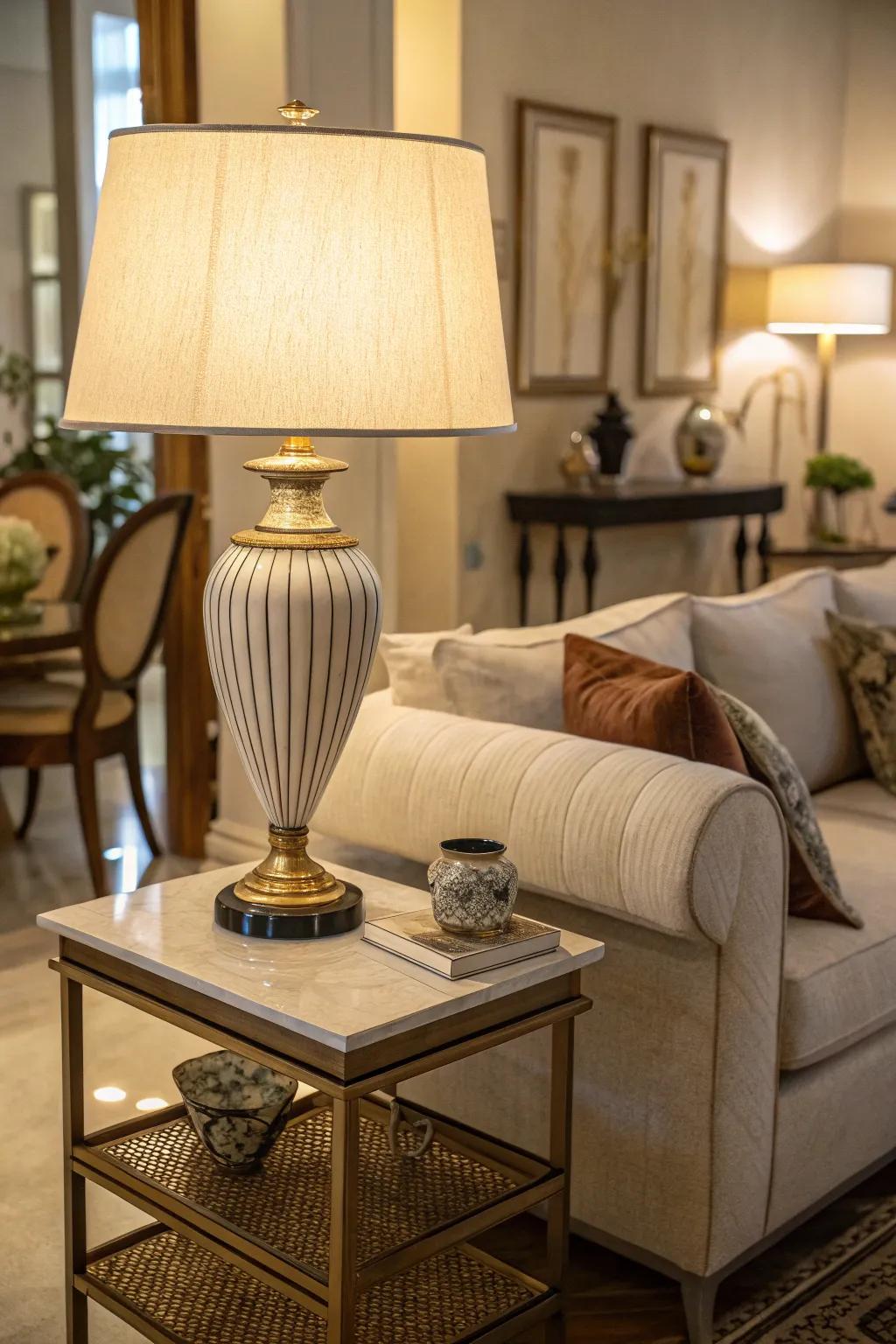 Illuminate your nook with small lamps.