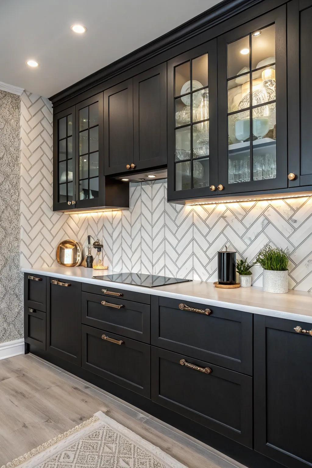 Add dynamic movement with chevron patterns.