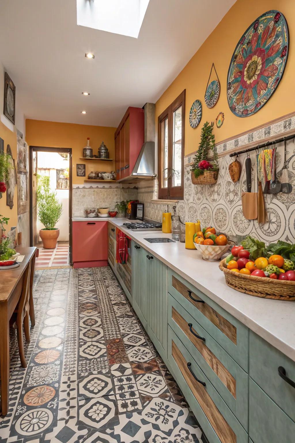 Designed tiles add a fun and artistic touch to any room.