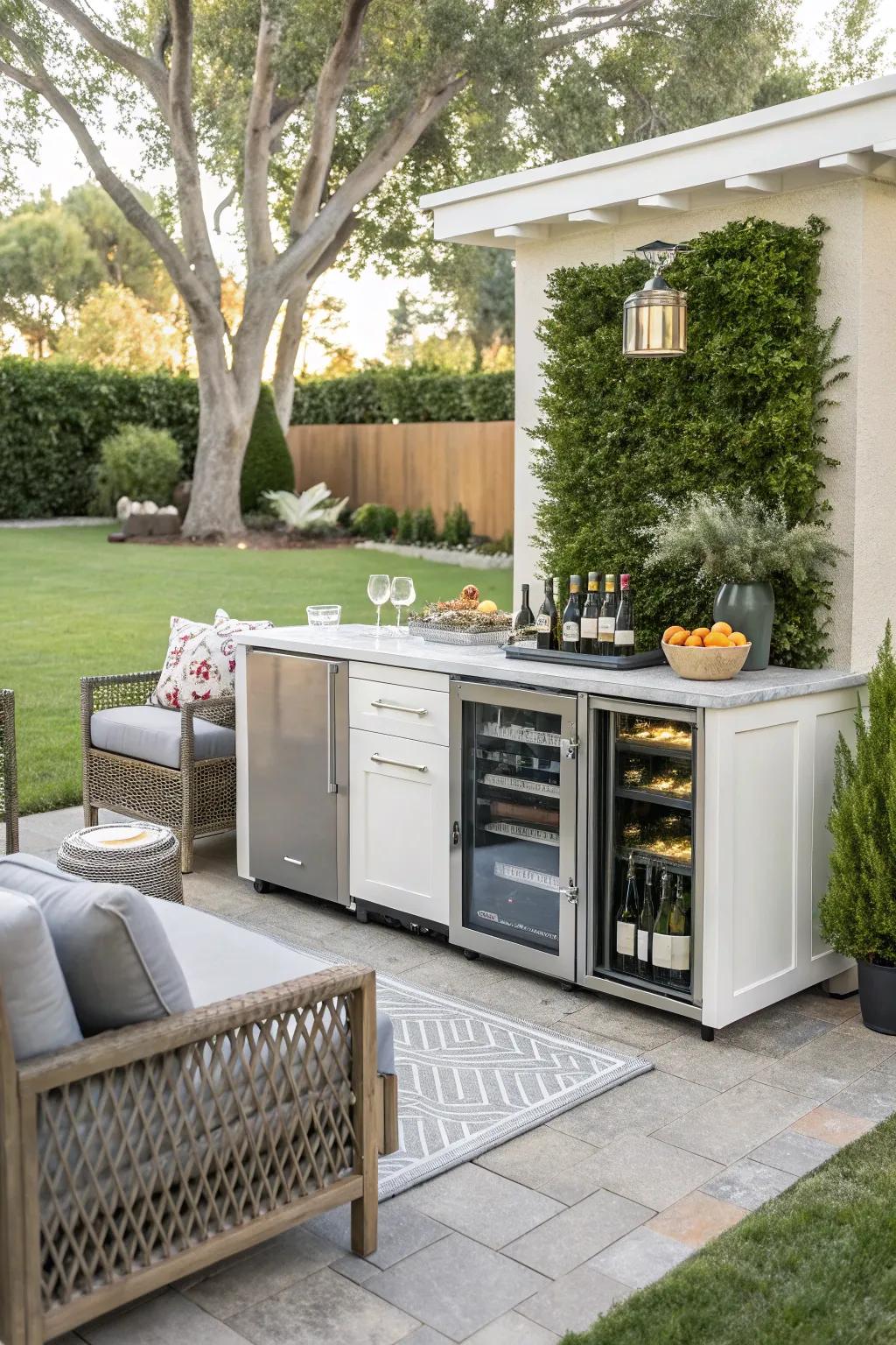 Keep your guests refreshed with a convenient beverage station.