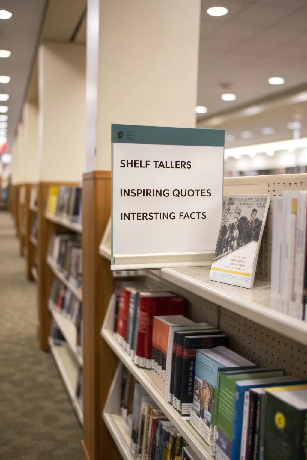 Shelf prompts injecting intrigue into the display.