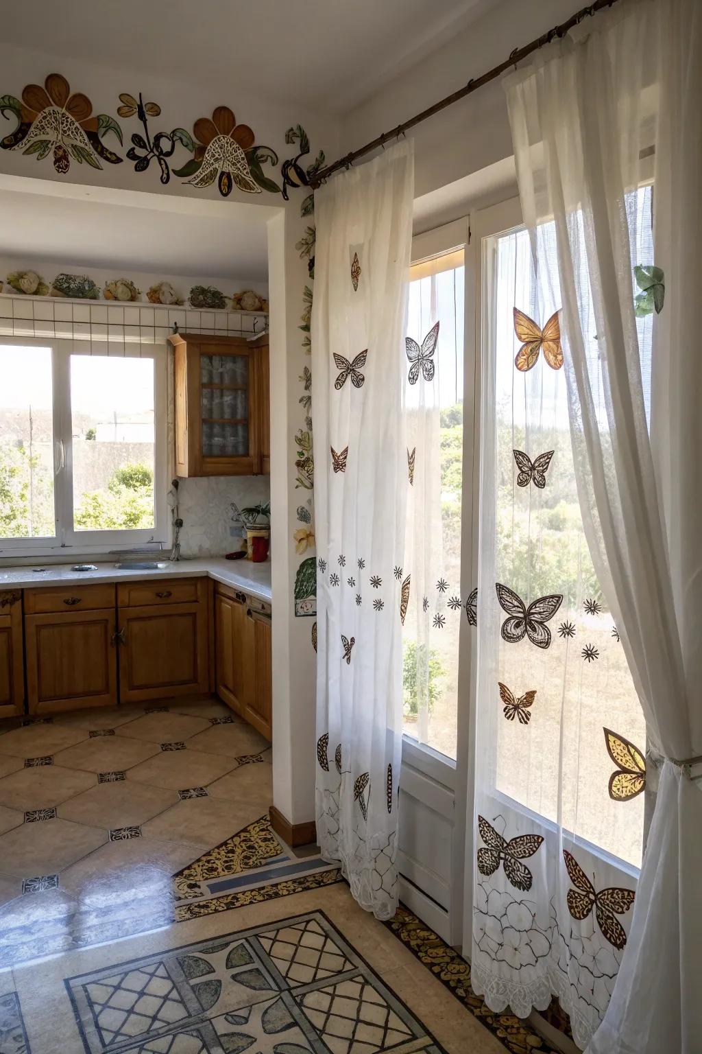 Butterfly window decals add privacy with style.