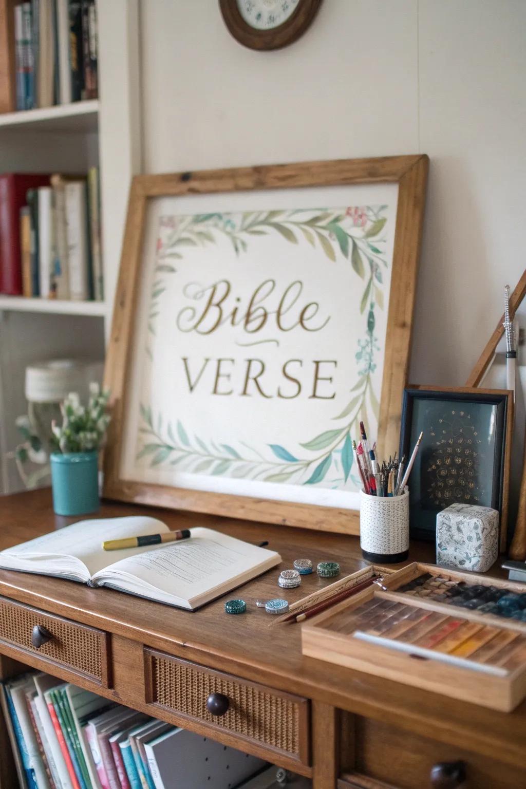 Calligraphy in art adds elegance to any room.