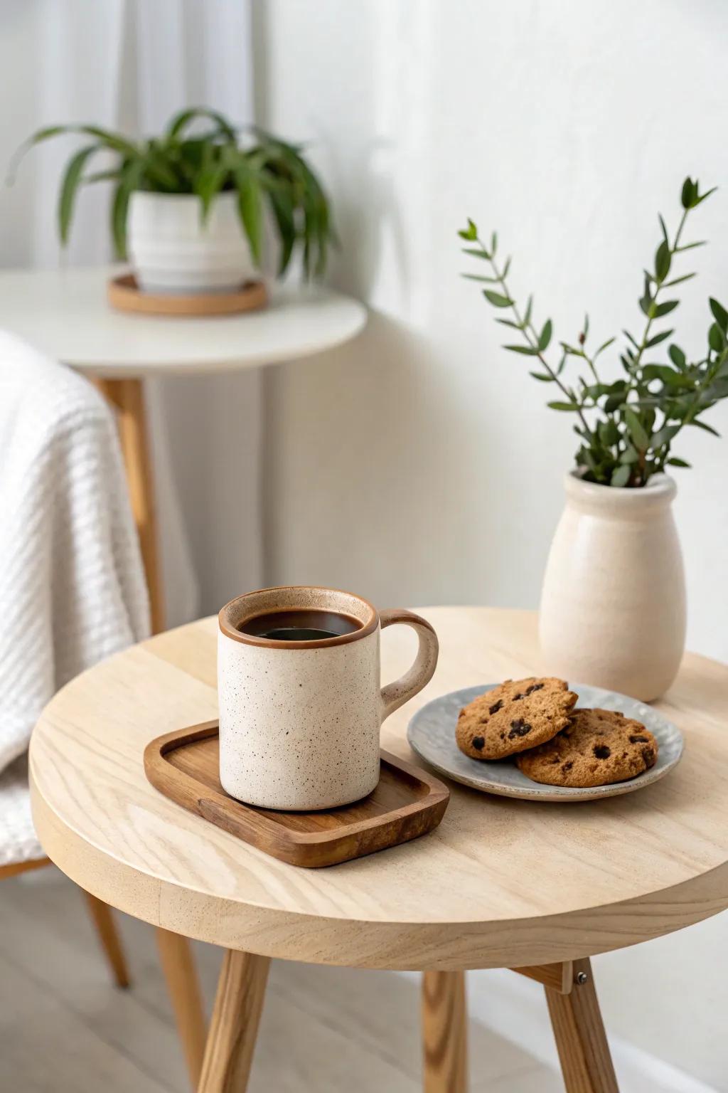 A light color palette keeps your coffee space airy and inviting.