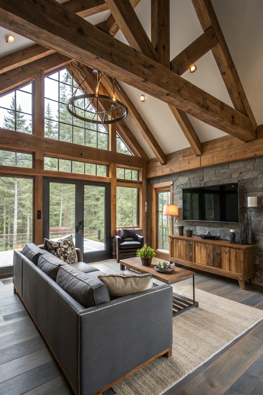 Wood accents add countryside charm.