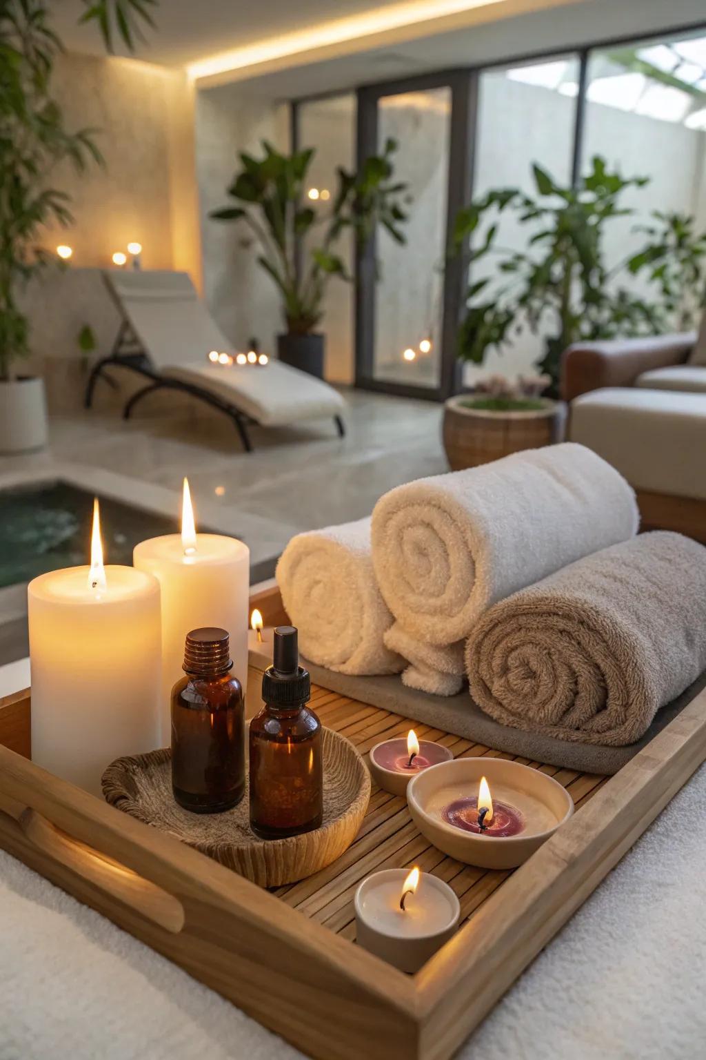 A tranquil spa day gift to unwind and relax.