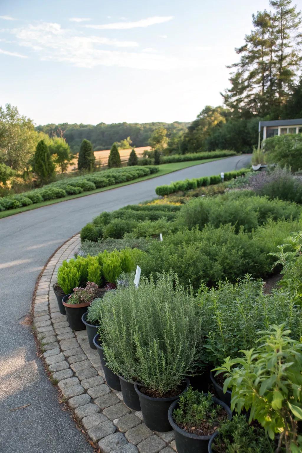 An herb garden provides fragrance and function.