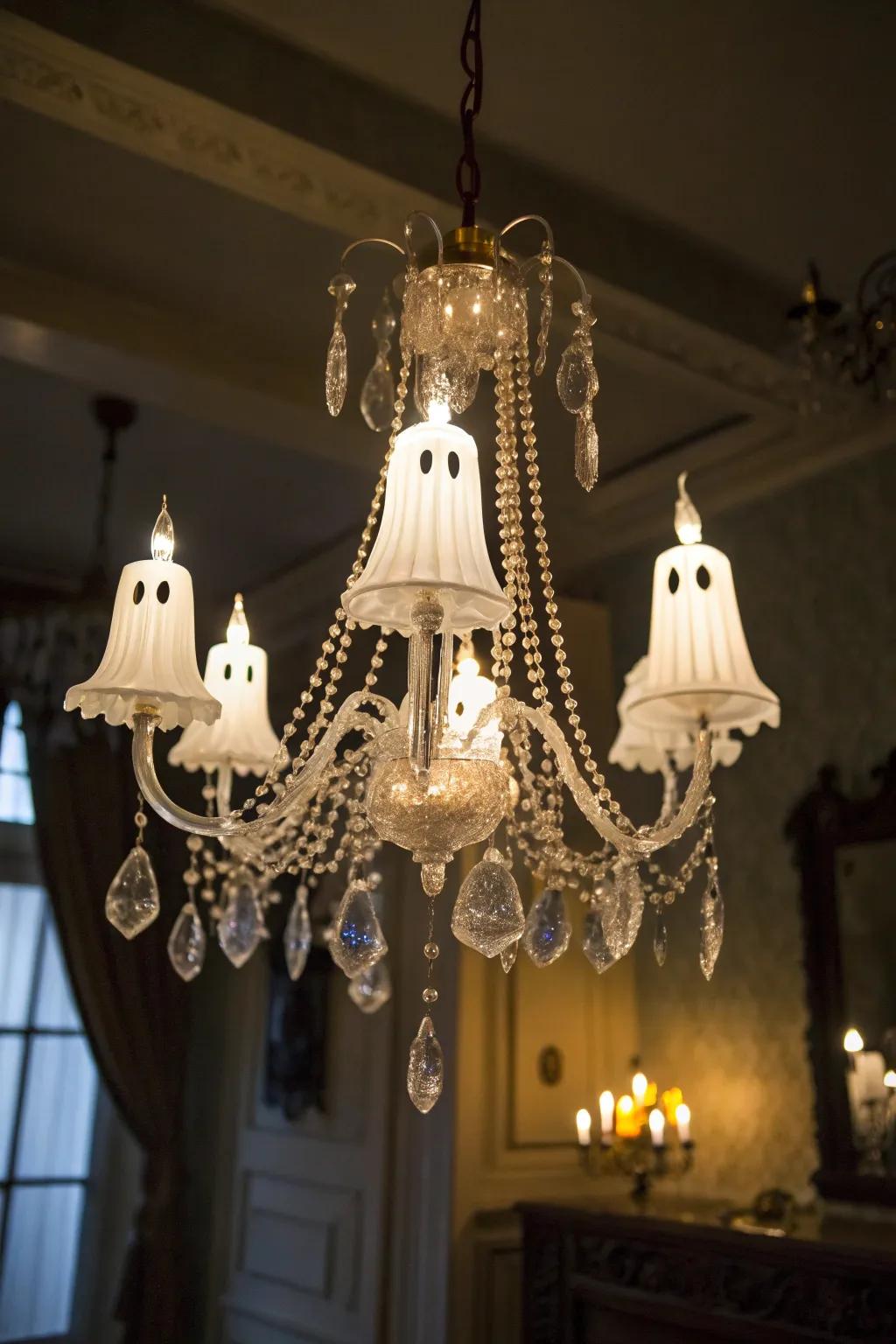 Glowing ghosts create an ethereal ambiance on your chandelier.