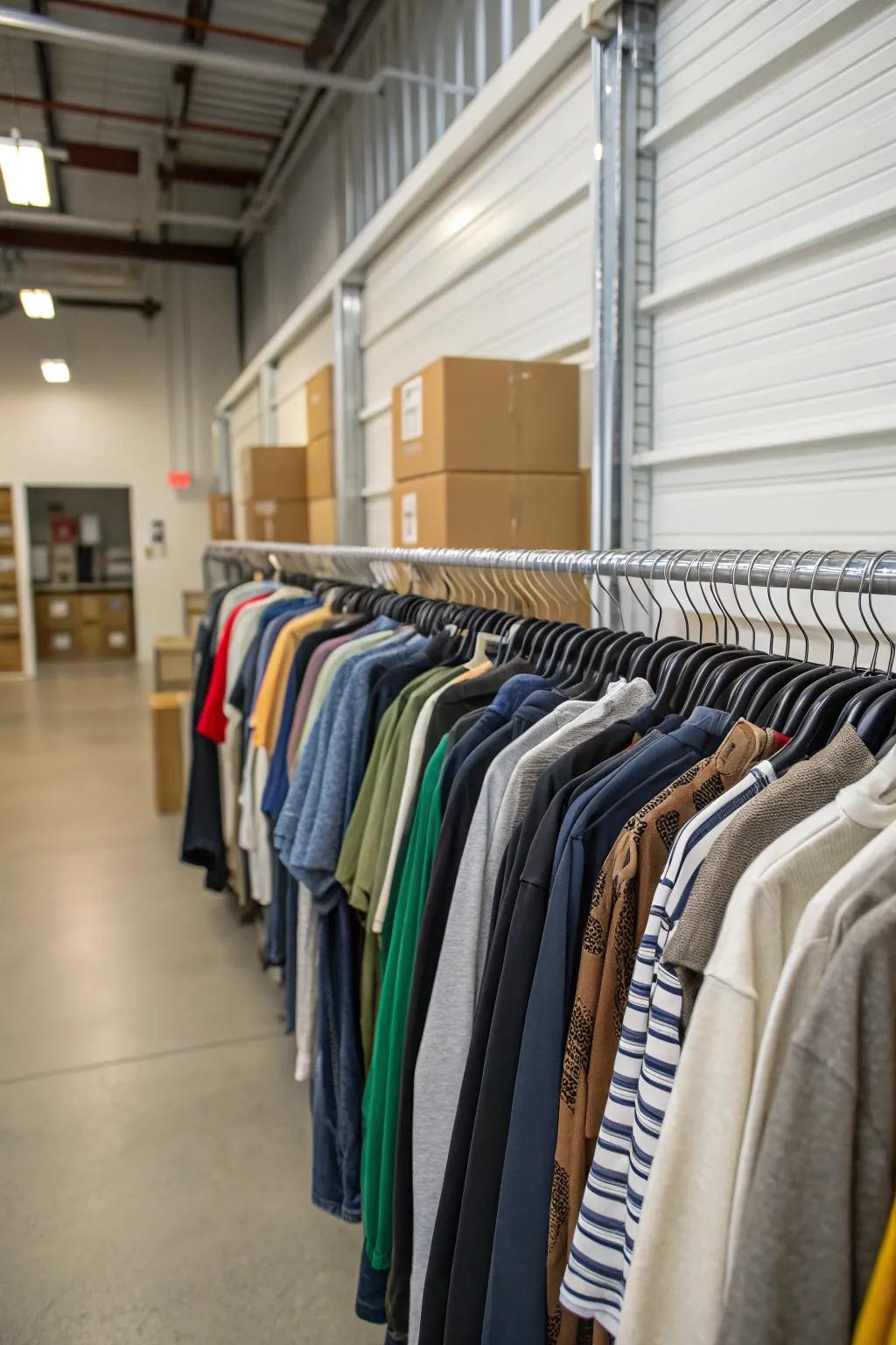 Hanging clothing helps prevent wrinkles and saves valuable space.