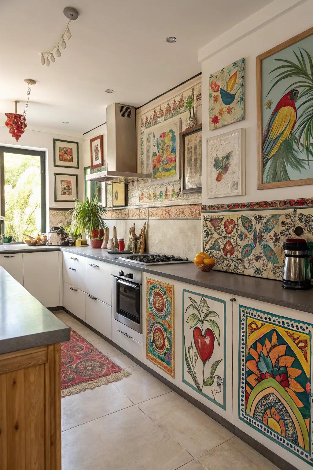 Selection of art trims allows a gallery-like sensation to your kitchen.