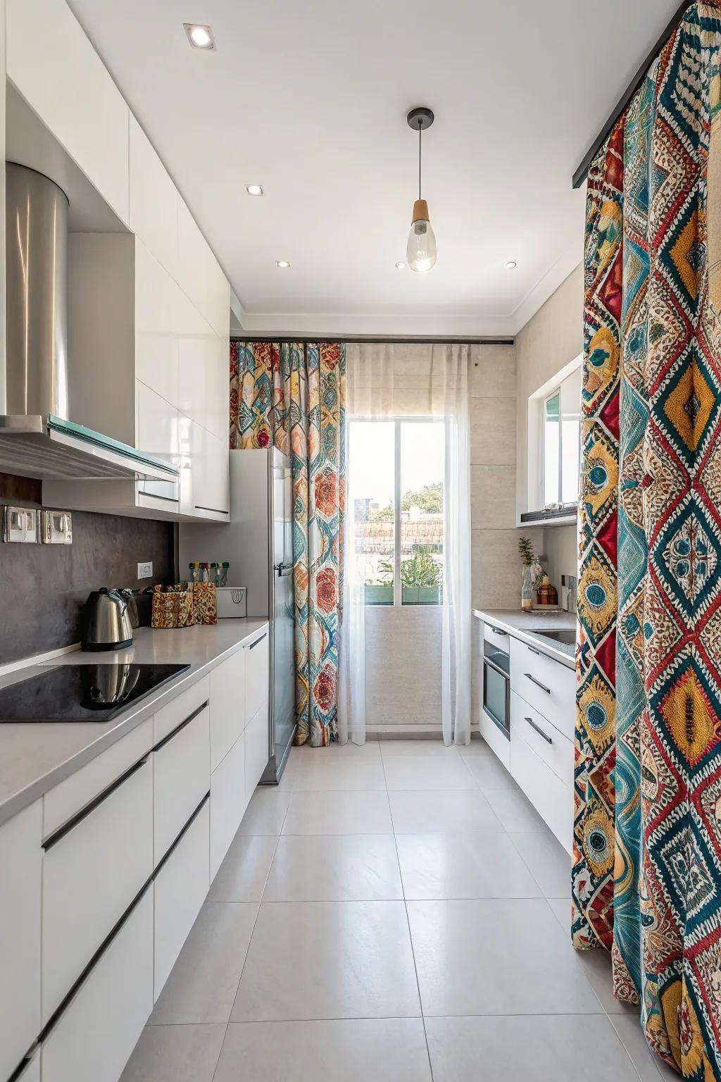 Geometric patterns enhance modern kitchen designs.