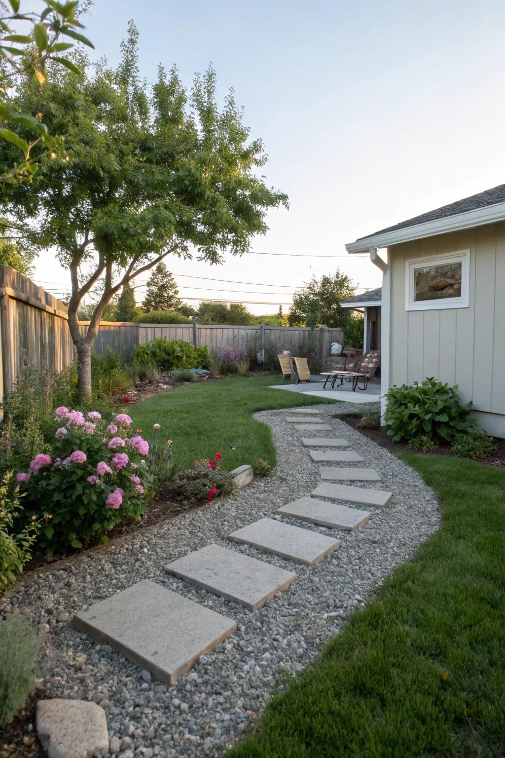 Charming pathways that enhance backyard functionality and style.