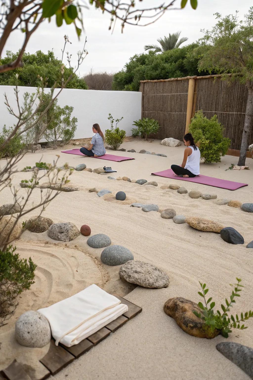 A zen corner promotes mindfulness and elevates your yoga practice.