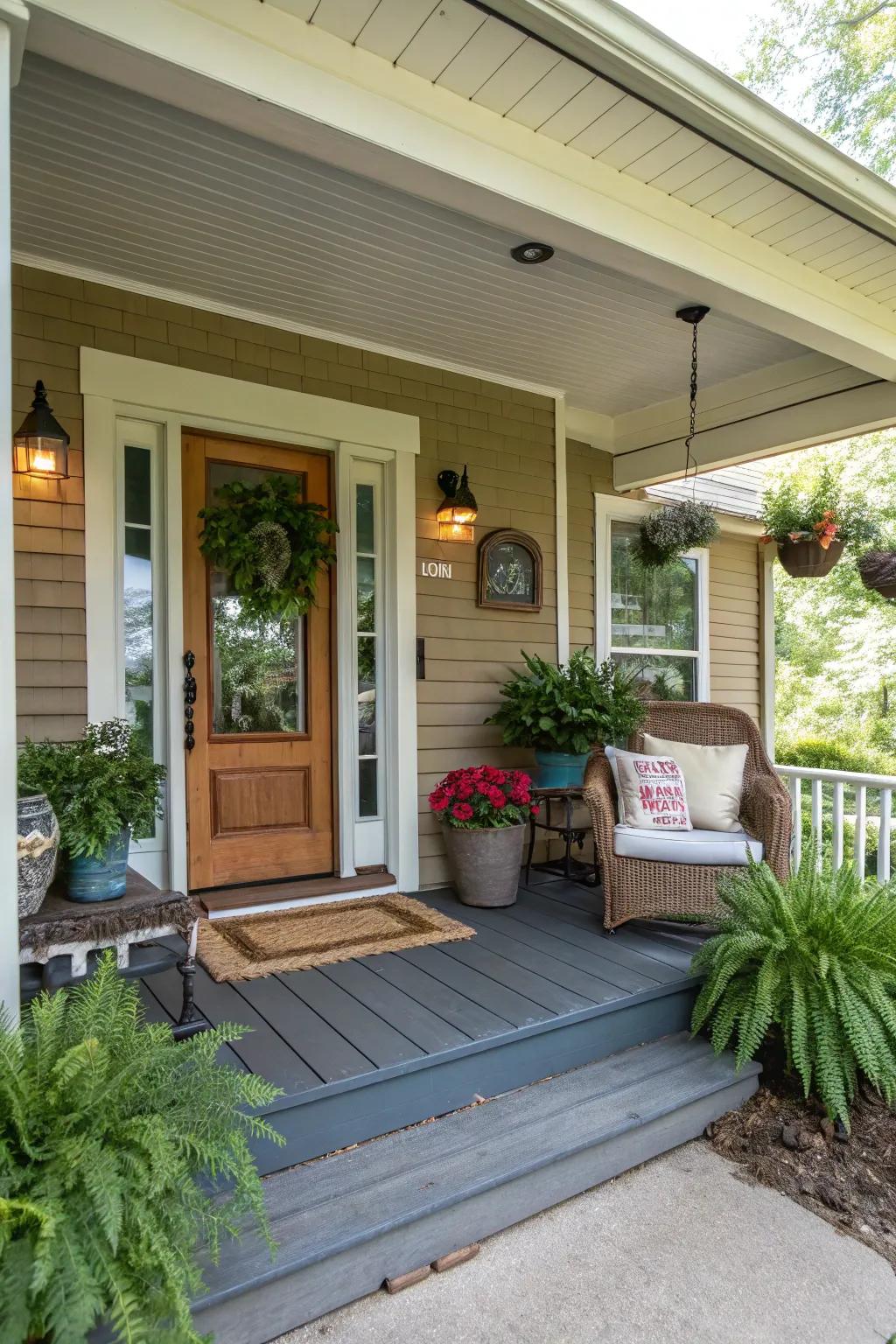 Entryway embellishments make porches more hospitable.