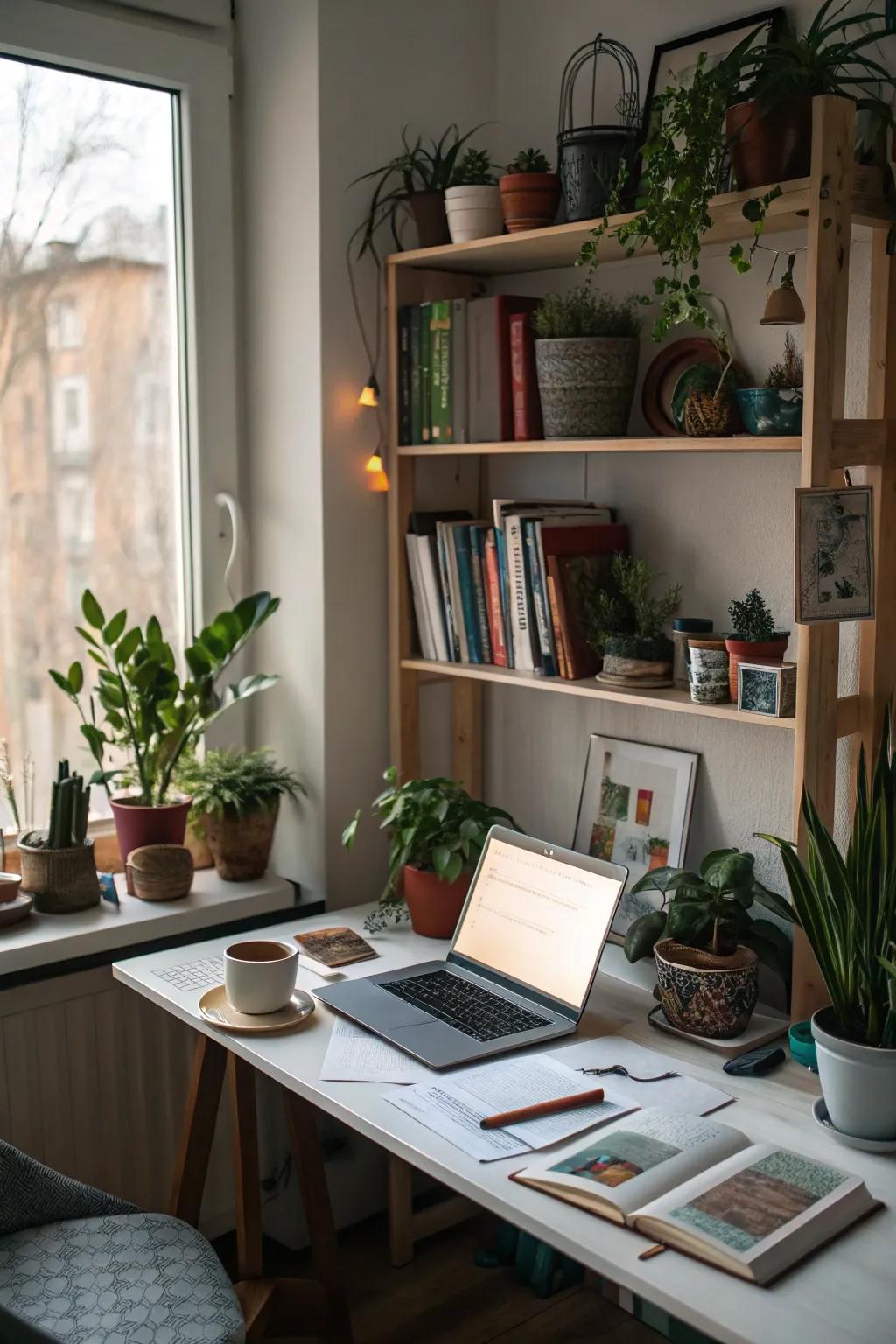 Plants add life and a natural touch to your workspace.