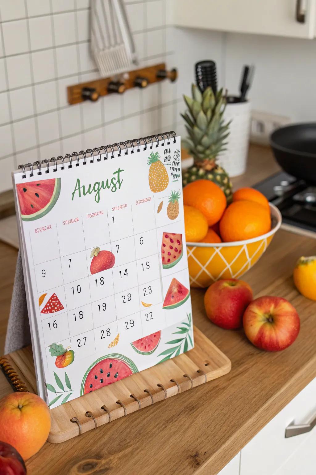 Sweeten your calendar with fruity summer motifs.